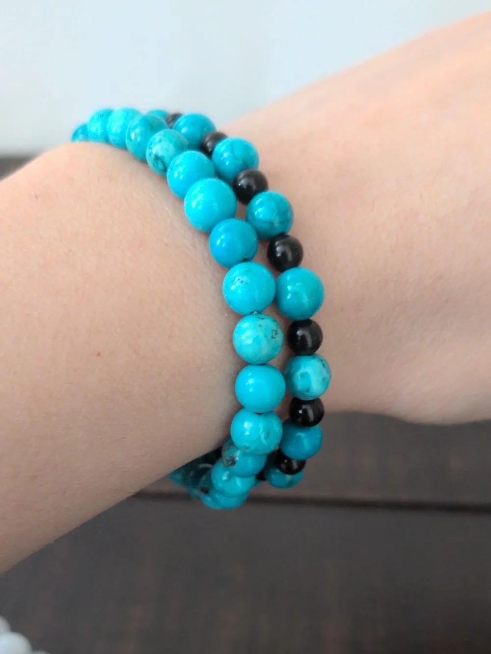 Turquoise Bead Stretch Bracelet Set